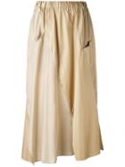 Julien David Pleated Skirt, Women's, Size: Medium, Nude/neutrals, Nylon/polyester/silk