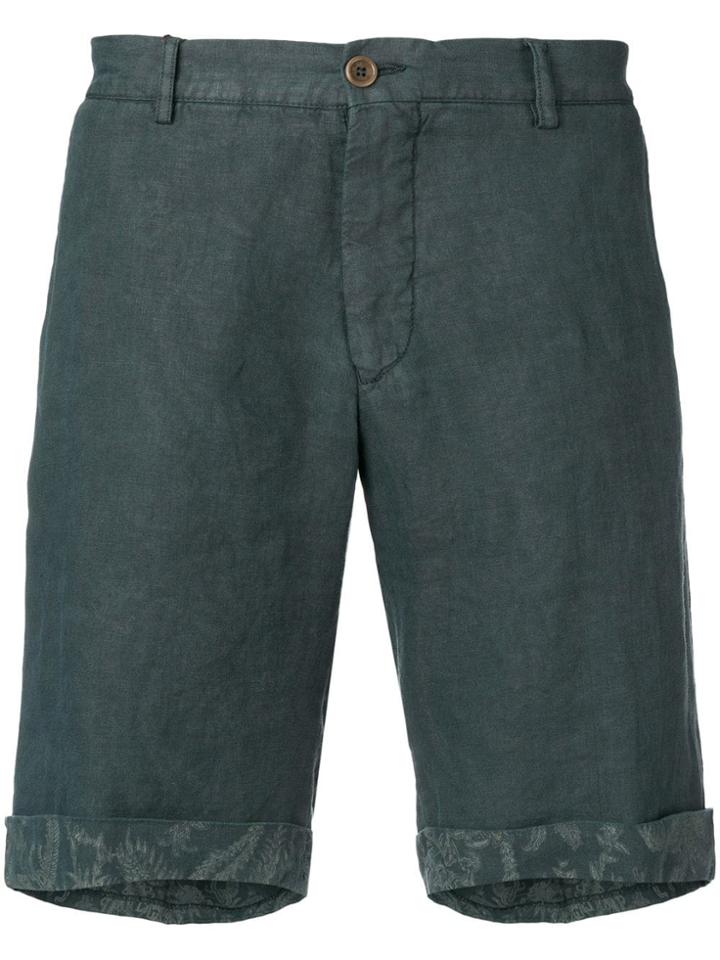 Etro Chino Turn Up Shorts - Blue