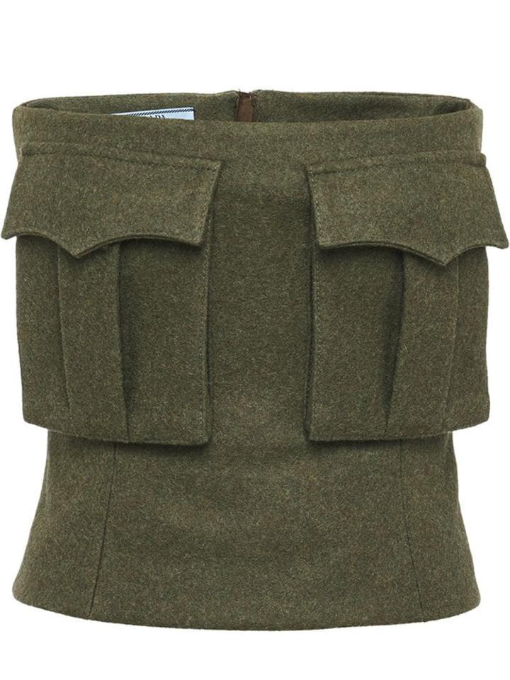 Prada Strapless Loden Top - Green