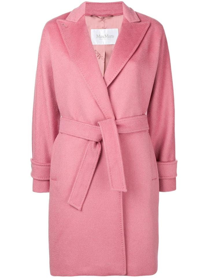 Max Mara Nevada Belted Midi Coat - Pink & Purple