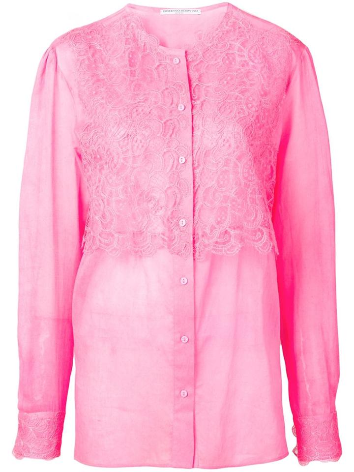 Ermanno Scervino Lace Panel Blouse - Pink