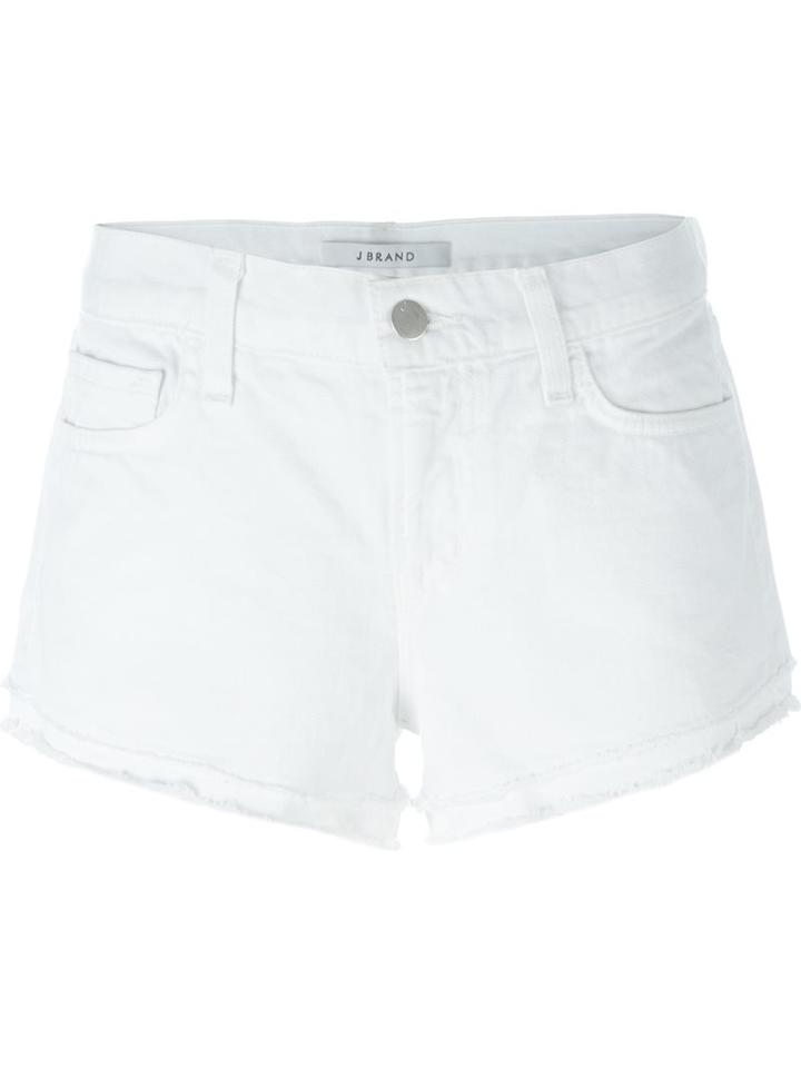 J Brand Frayed Edge Denim Shorts, Women's, Size: 27, White, Cotton