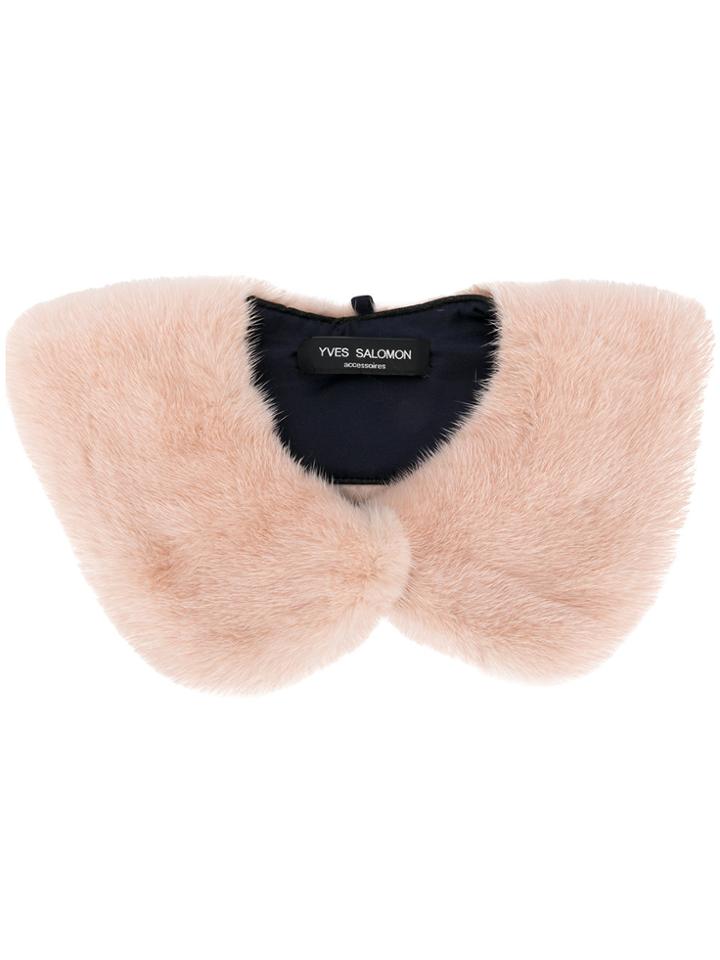 Yves Salomon Claudine Collar In Mink Fur - Pink & Purple