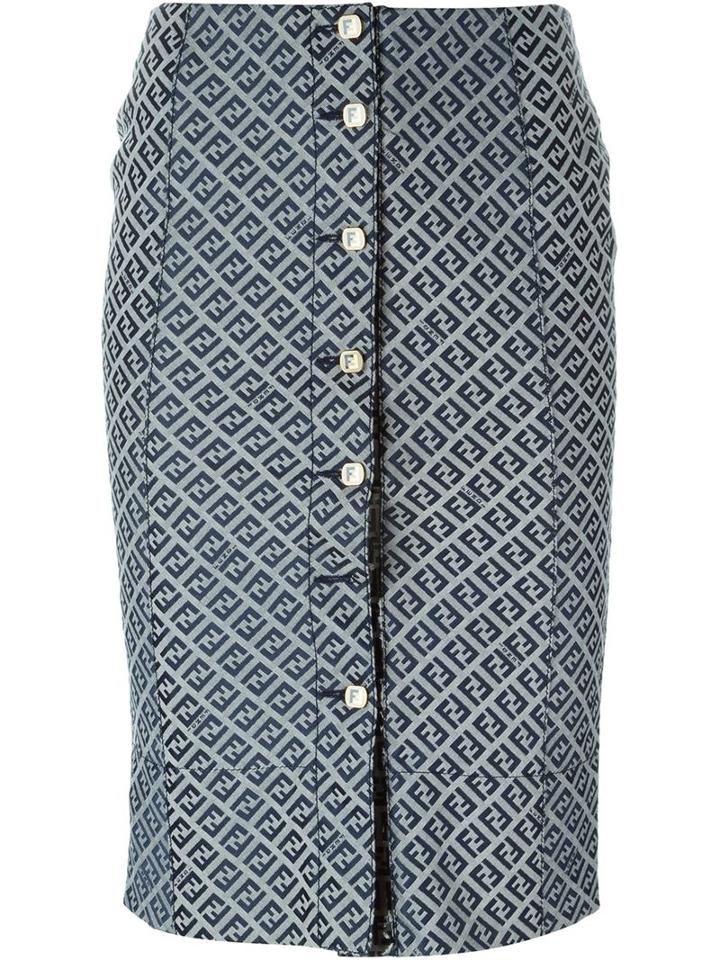 Fendi Vintage Ff Logo Patterned Skirt