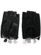 Karl Lagerfeld K/charm Fingerless Gloves - Black