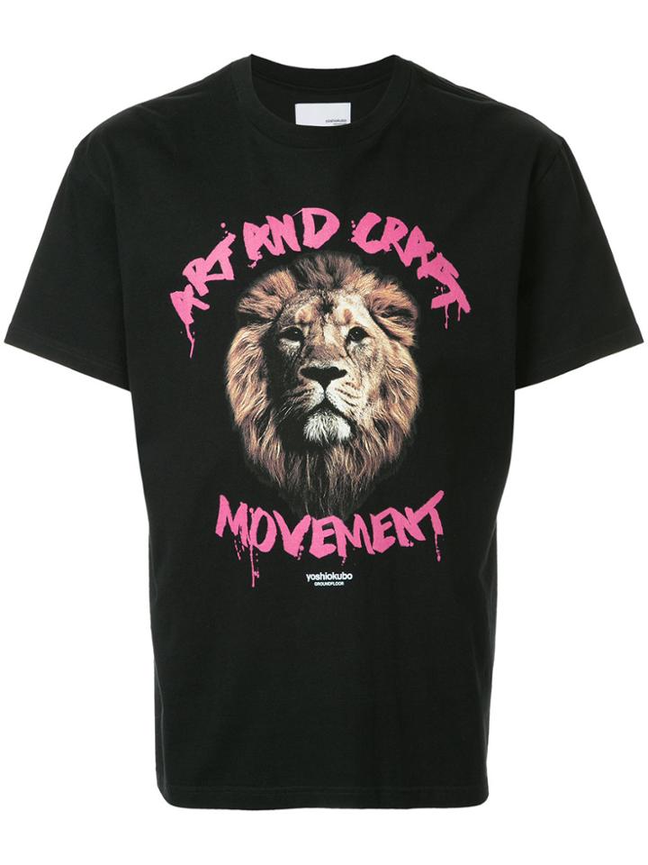 Yoshiokubo Lion Motif T-shirt - Black