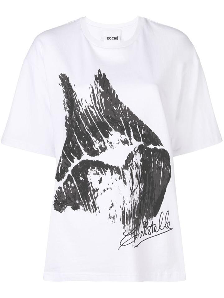 Koché Kiss Graphic Print T-shirt - White