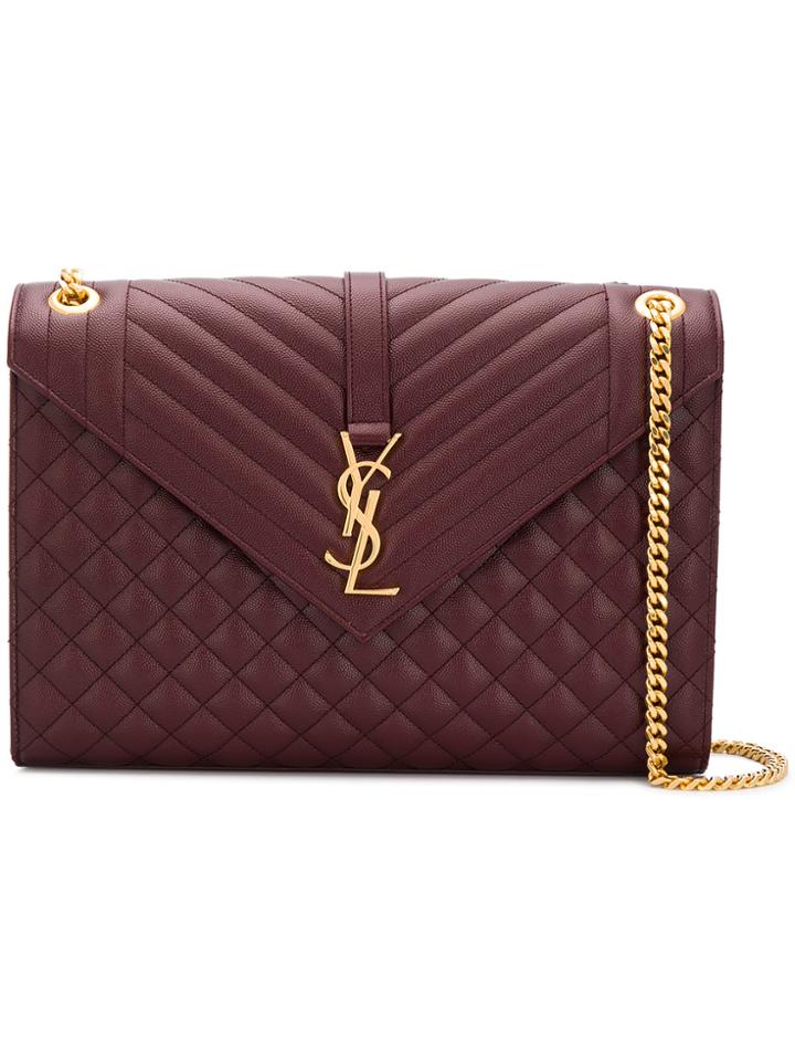 Saint Laurent Medium Envelope Bag - Red