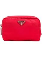 Prada Classic Nylon Make-up Bag - Red