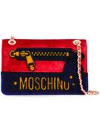 Moschino Trompe-l'oeil Logo Shoulder Bag, Women's, Red