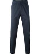 Msgm Stripe Side Tapered Track Pants, Men's, Size: 50, Grey, Cotton