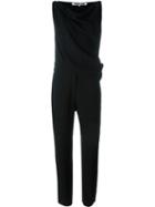 Mcq Alexander Mcqueen Draped Crepe Jumpsuit, Women's, Size: 42, Black, Triacetate/polyester