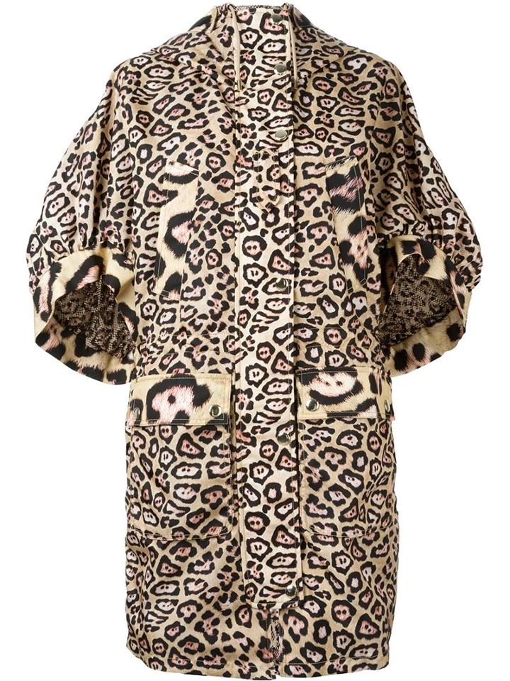 Givenchy Oversize Leopard Print Coat, Women's, Size: 38, Nude/neutrals, Polyamide/polyester/acrylic