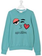 Fendi Kids Teen Printed Sweatshirt - Blue