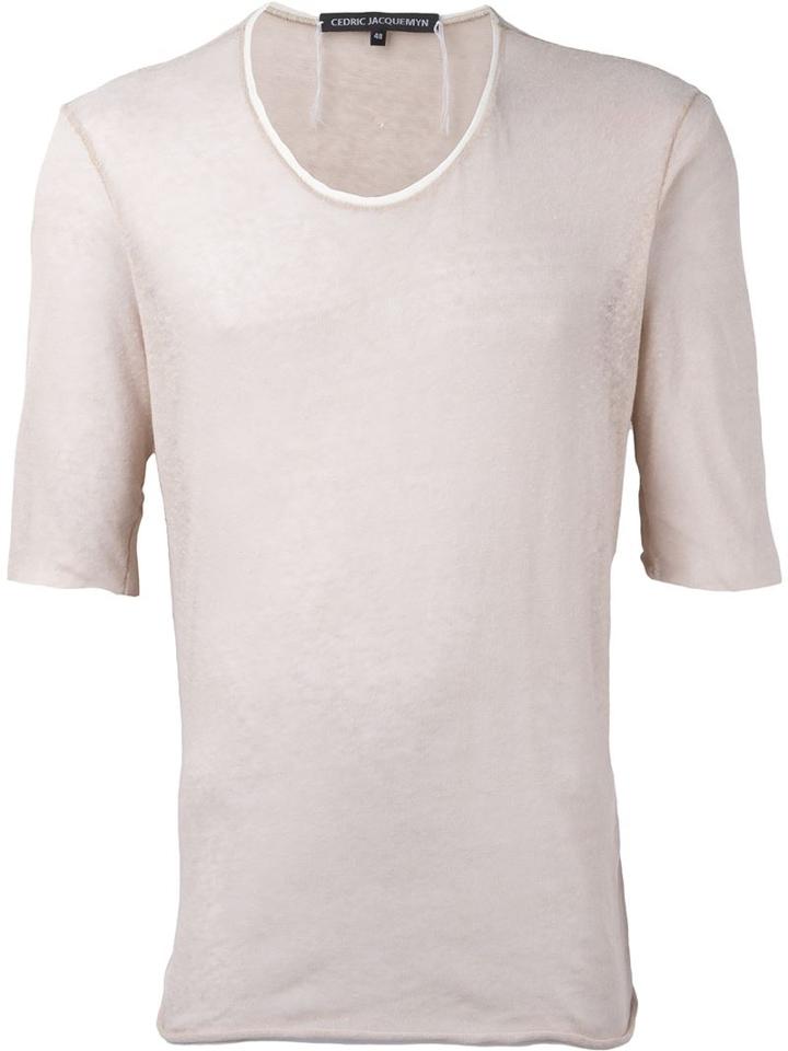 Cedric Jacquemyn Basic T-shirt, Men's, Size: 50, Nude/neutrals, Cotton/linen/flax