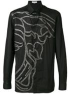 Versace Collection Medusa Print Button Up Shirt - Black