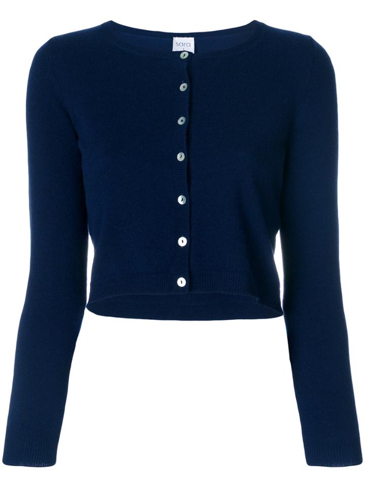 Sara Roka Cropped Cardigan - Blue