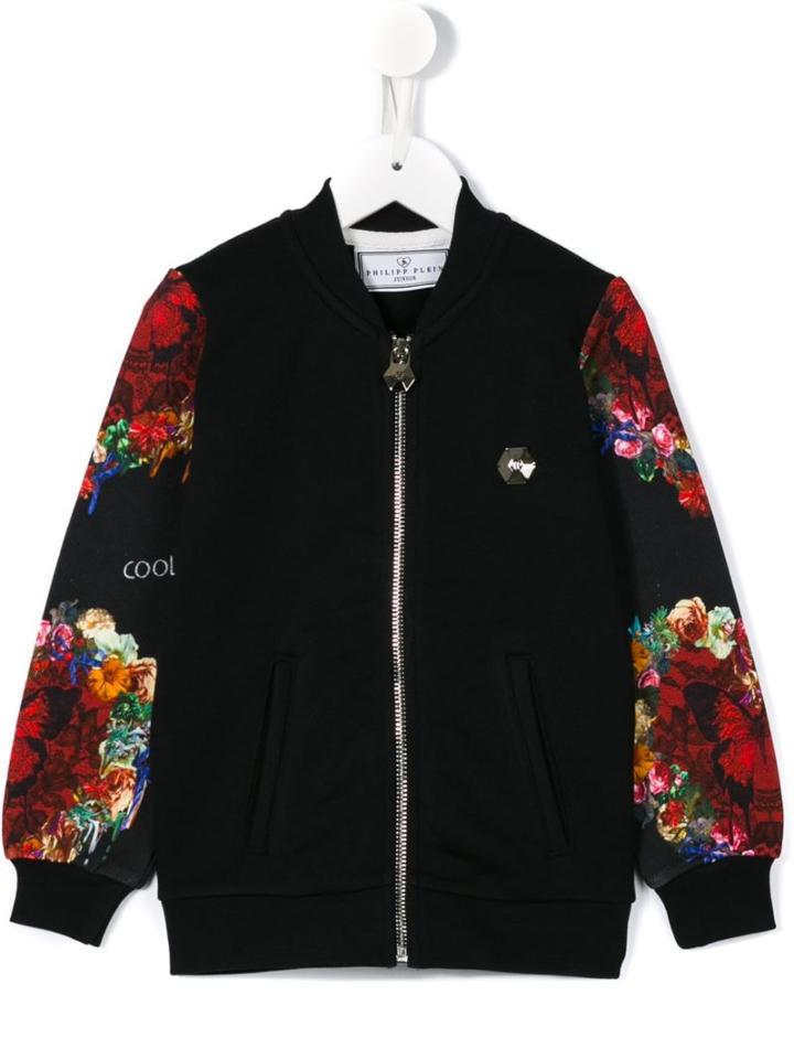Philipp Plein Kids 'wanna Be Great' Bomber Jacket, Girl's, Size: 10 Yrs, Black