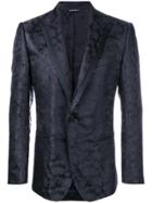 Dolce & Gabbana Floral Patterned Suit Jacket - Blue