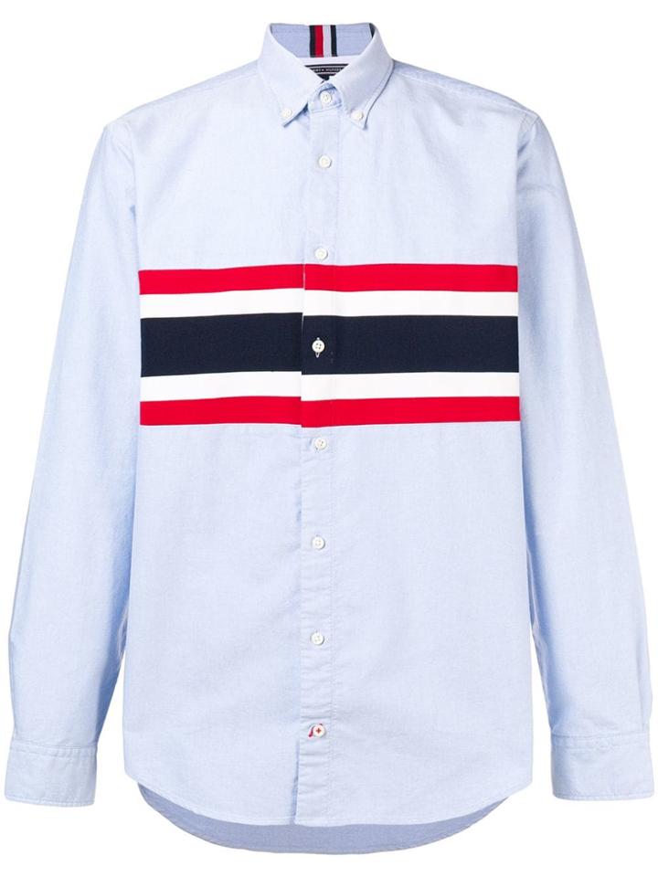 Tommy Hilfiger Stripe-print Button-down Shirt - Blue