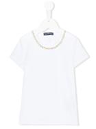 Miss Blumarine - Embellished Collar T-shirt - Kids - Cotton/spandex/elastane - 2 Yrs, White
