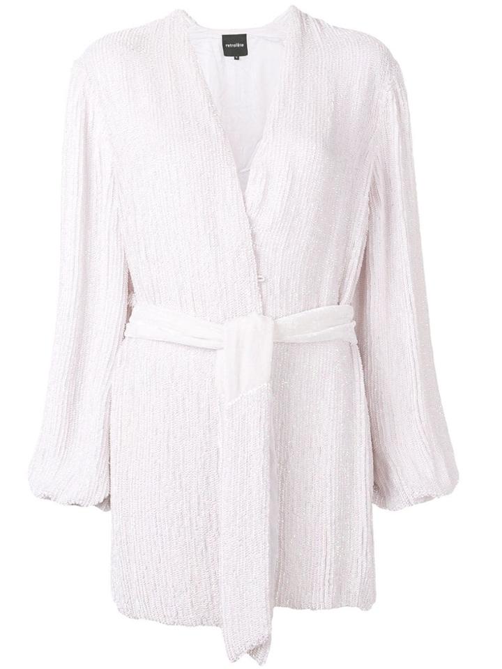 Retrofete Gabrielle Sequinned Wrap-around Dress - White