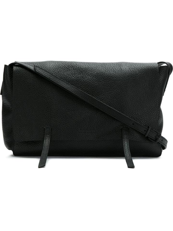 Osklen Flap Leather Bag - Black