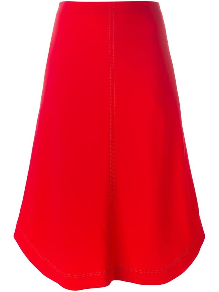 Joseph Stitch Detail A-line Skirt, Women's, Size: 38, Red,