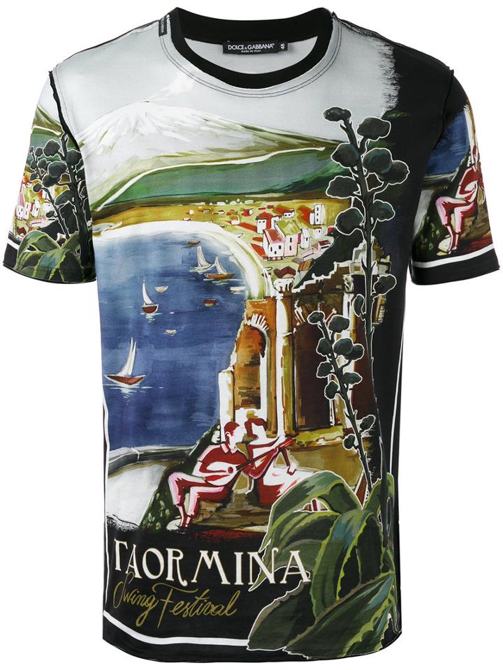 Dolce & Gabbana 'taormina' T-shirt, Men's, Size: 50, Cotton