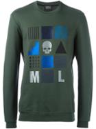 Markus Lupfer Embroidered Shapes Sweatshirt, Men's, Size: Large, Green, Cotton