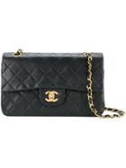 Chanel Vintage Double Flap Quilted Bag - Black