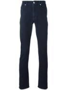 Versace Slim Jersey-effect Denim Jeans - Blue