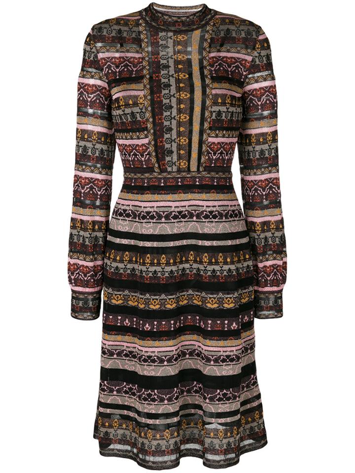 M Missoni Patterned Long-sleeved Dress - Multicolour
