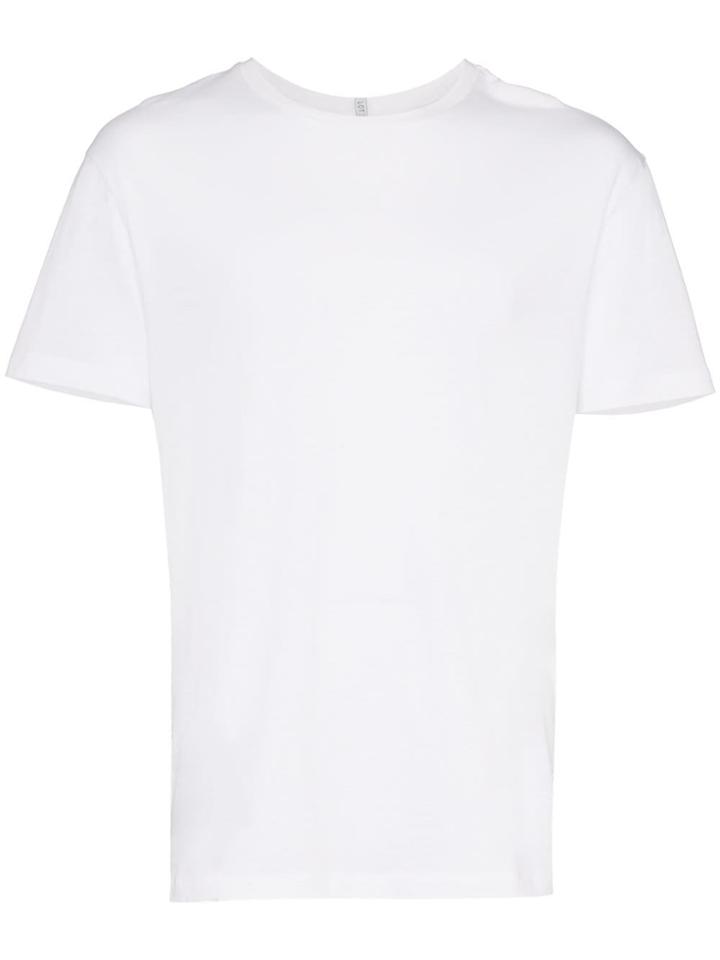 Lot78 White Short Sleeve Cotton Blend T Shirt