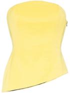 Halpern Asymmetric Hem Silk Bodice - Yellow