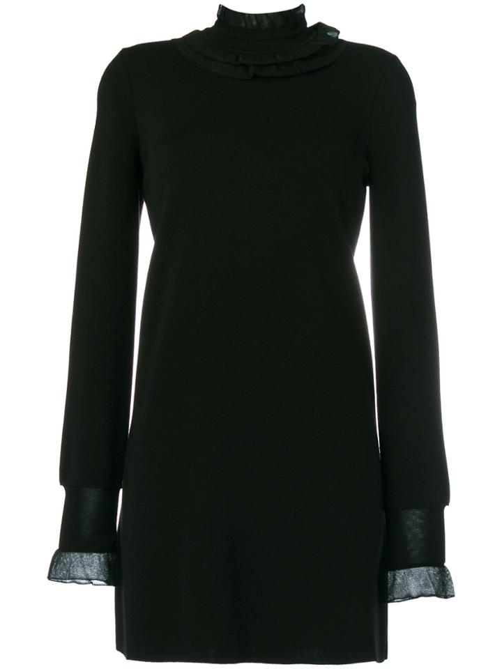 Ermanno Scervino Ruffle Trim Knitted Dress - Black