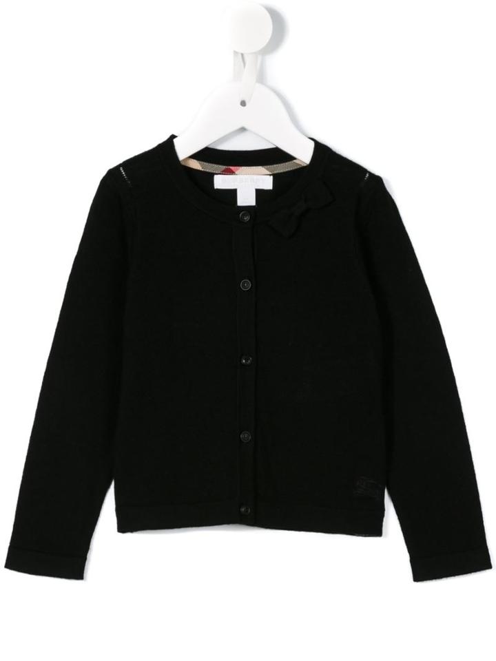 Burberry Kids Bow Detail Cardigan, Girl's, Size: 10 Yrs, Black