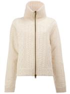 Maison Margiela Zipped Knit Jacket, Women's, Size: Small, White, Wool