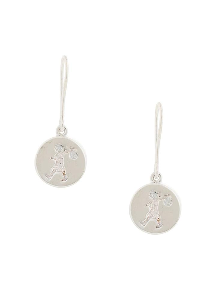 Karen Walker Runaway Stamp Earrings - Silver