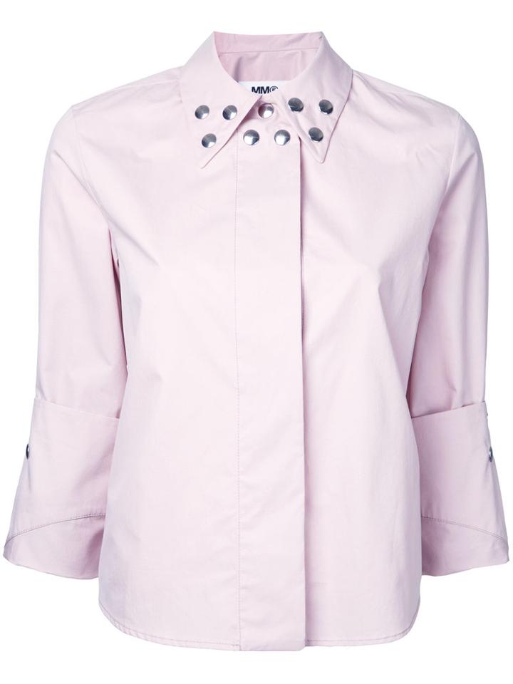 Mm6 Maison Margiela Studded Details Shirt, Women's, Size: 40, Pink/purple, Cotton