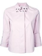 Mm6 Maison Margiela Studded Details Shirt, Women's, Size: 40, Pink/purple, Cotton