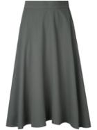 Estnation - Flared Midi Skirt - Women - Polyester - 38, Green, Polyester