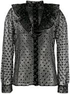 Alberta Ferretti Kids Metallic Polka Dot Shirt - Black
