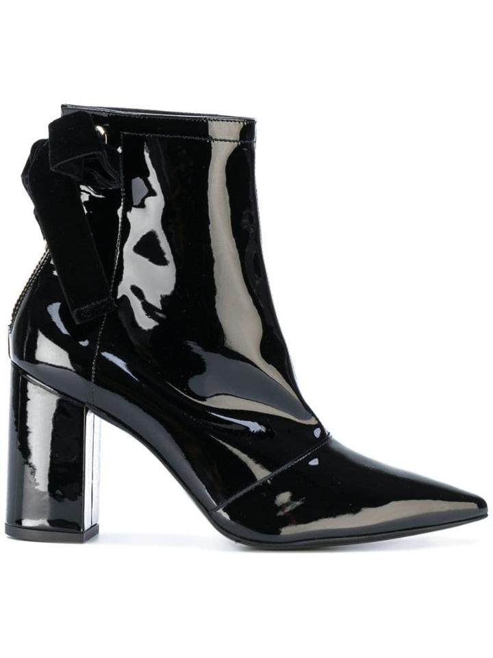 Clergerie Robert Clergerie X Self Portrait Velvet Bow Ankle Boots -