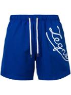 Ermenegildo Zegna Logo Print Swimming Shorts - Blue