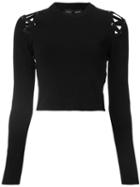 Proenza Schouler Lace-up Detail Top, Women's, Size: Small, Black, Rayon/nylon