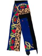 Sacai Floral Leopard Foulard Scarf - Blue