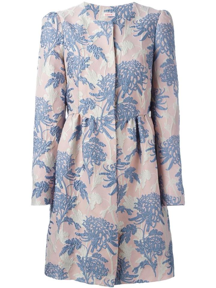 P.a.r.o.s.h. Floral Brocade Coat, Women's, Size: Xl, Pink/purple, Polyester/polyamide/silk/viscose