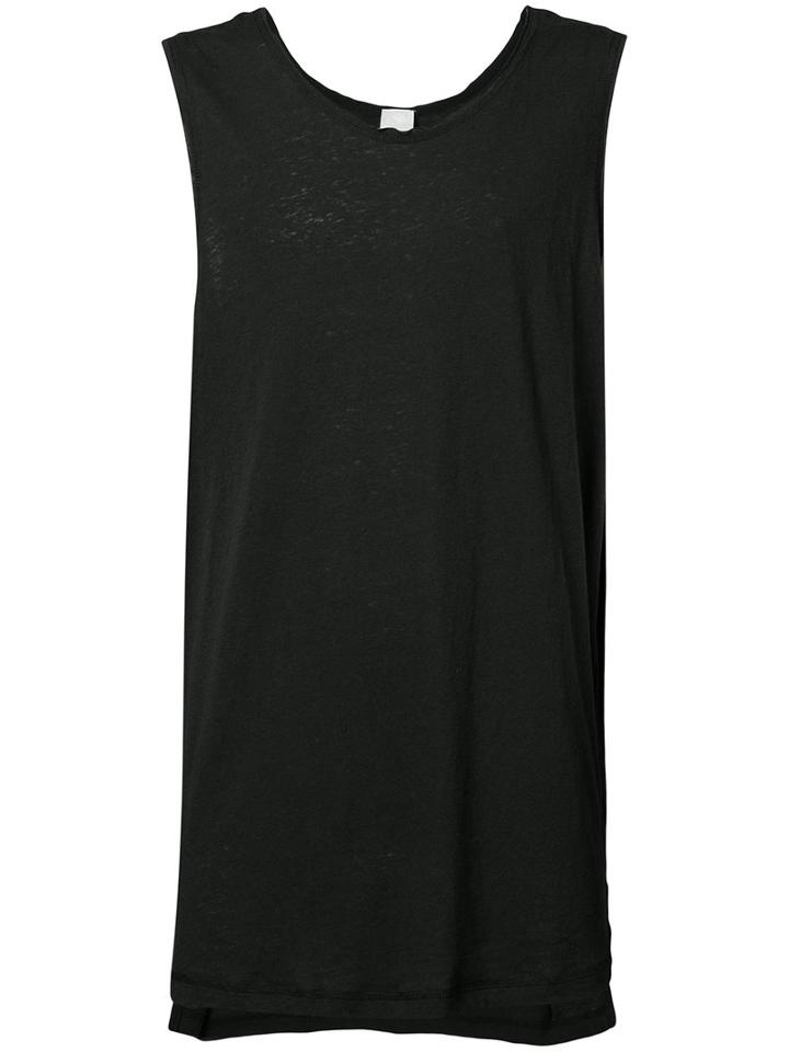 Chapter - Slit Sides Tank - Men - Cotton/polyester - Xl, Black, Cotton/polyester