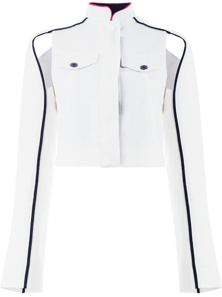 Haider Ackermann Cropped Cut Out Detail Jacket - White